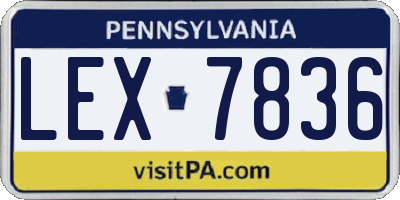 PA license plate LEX7836