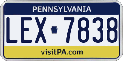 PA license plate LEX7838