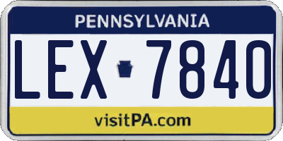 PA license plate LEX7840