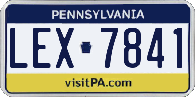 PA license plate LEX7841