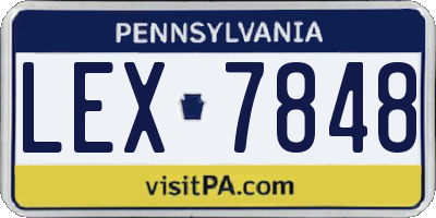 PA license plate LEX7848