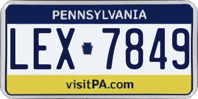 PA license plate LEX7849