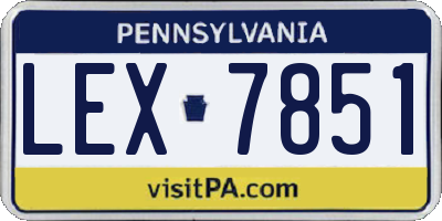 PA license plate LEX7851