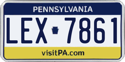 PA license plate LEX7861