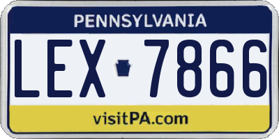 PA license plate LEX7866