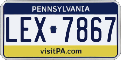 PA license plate LEX7867