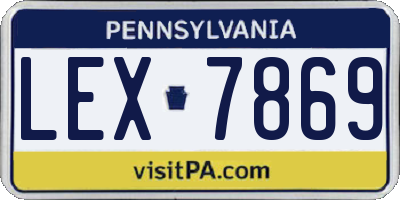 PA license plate LEX7869