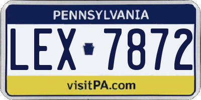PA license plate LEX7872