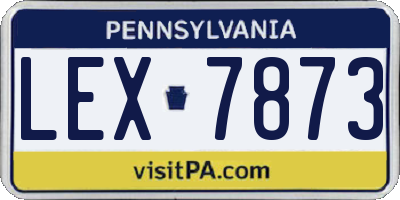 PA license plate LEX7873