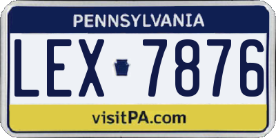 PA license plate LEX7876