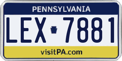 PA license plate LEX7881