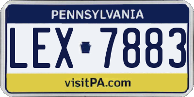 PA license plate LEX7883