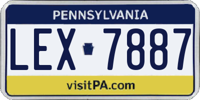 PA license plate LEX7887