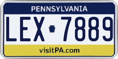 PA license plate LEX7889