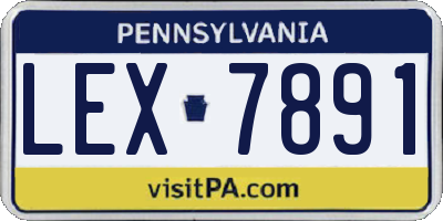 PA license plate LEX7891