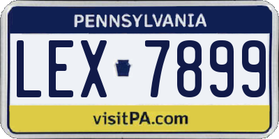 PA license plate LEX7899