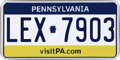 PA license plate LEX7903