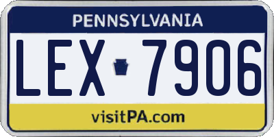 PA license plate LEX7906