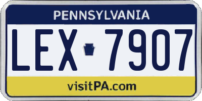 PA license plate LEX7907