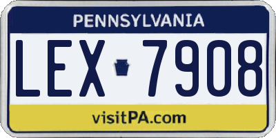 PA license plate LEX7908