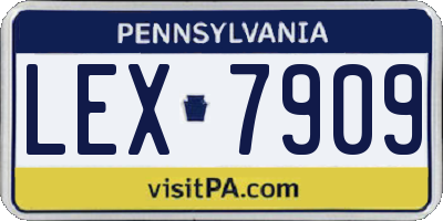 PA license plate LEX7909