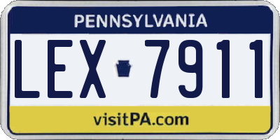 PA license plate LEX7911
