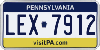 PA license plate LEX7912