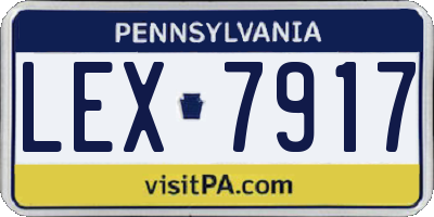 PA license plate LEX7917