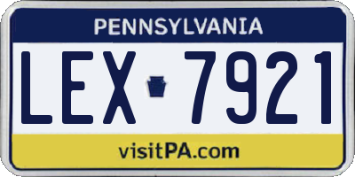 PA license plate LEX7921