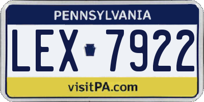 PA license plate LEX7922