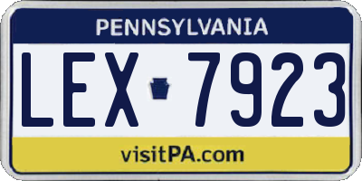 PA license plate LEX7923