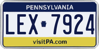 PA license plate LEX7924