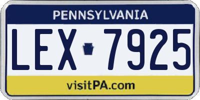 PA license plate LEX7925