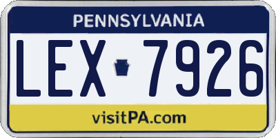 PA license plate LEX7926