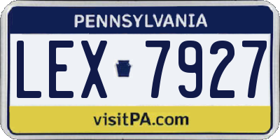PA license plate LEX7927