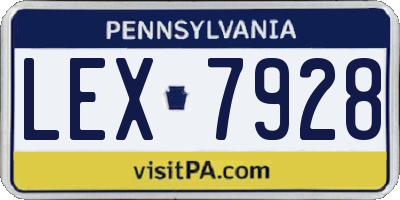 PA license plate LEX7928