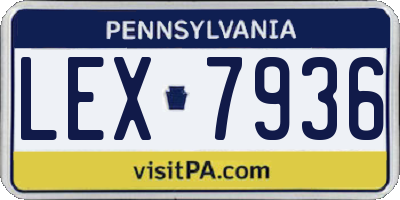 PA license plate LEX7936
