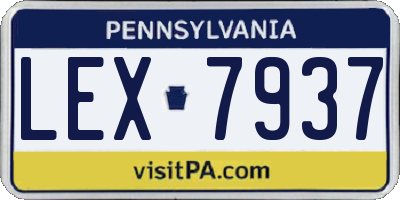 PA license plate LEX7937
