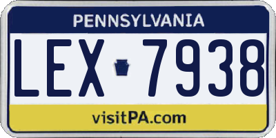 PA license plate LEX7938