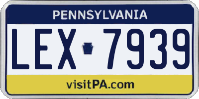 PA license plate LEX7939
