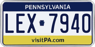 PA license plate LEX7940