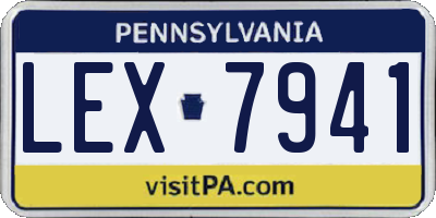 PA license plate LEX7941