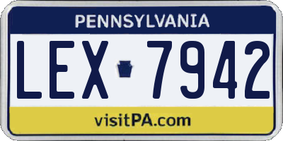 PA license plate LEX7942