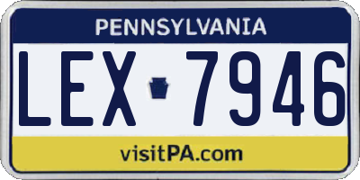 PA license plate LEX7946