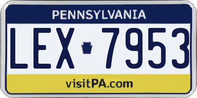 PA license plate LEX7953