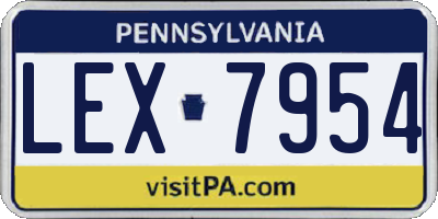 PA license plate LEX7954
