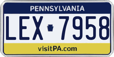 PA license plate LEX7958