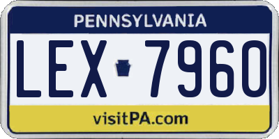 PA license plate LEX7960