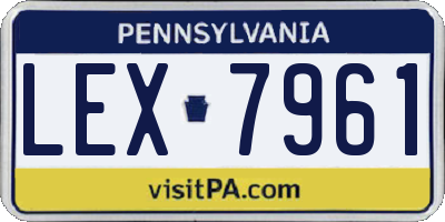 PA license plate LEX7961