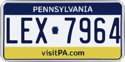 PA license plate LEX7964